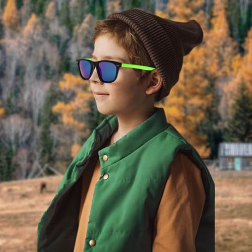 TUONYIS 3 Stück Kinder-Sonnenbrillen für Jungen, klassischer Stil, Retro-Sonnenschutz, Augenbrille, Kleinkind, Kinderbrille, UV400-Schutz, Uni für Jungen und Mädchen