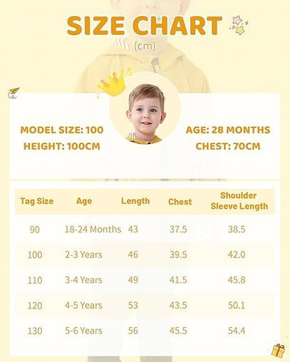 Volunboy Baby Hooded Jackets, Boys Long Sleeve Windproof Coat Cartoon Print Jackets