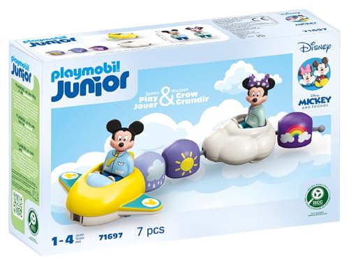 PLAYMOBIL JUNIOR | Disney | Micky Maus & Minnie Maus | Wolkenflug | nachhaltiges Spielzeug für Kinder ab 1 Jahr | 71697