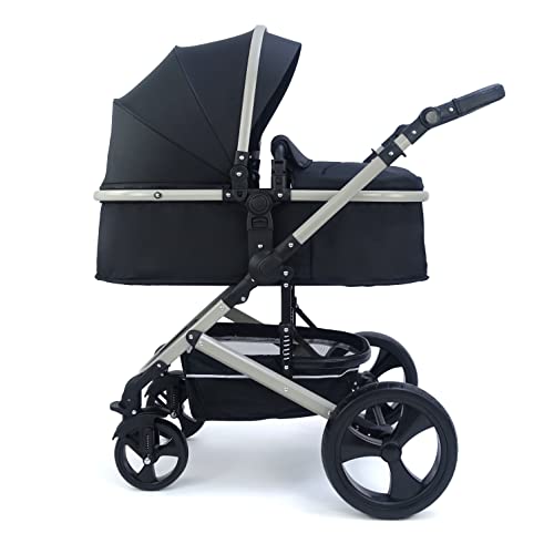 Pixini Neyla Combi Pushchair with Accessories (3-in-1 Set with Baby Seat Black/Black)