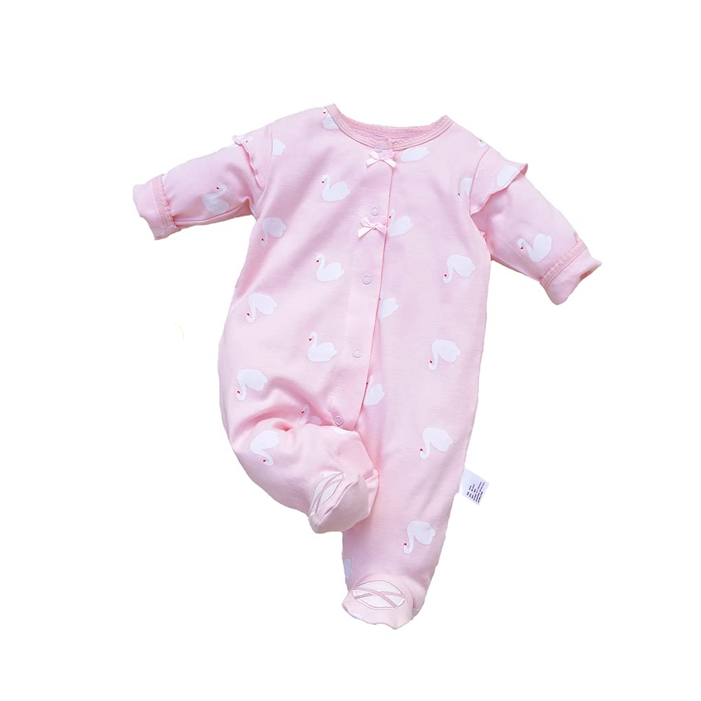 KIDDLETOWN Baby Pyjamas Newborn Baby Girls 0-3 Months Organic Cotton Long Sleeve Popper Frog Cartoon