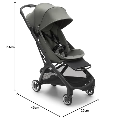 Bugaboo Butterfly ultrakompakter Reise-Kinderwagen, klein & leicht, einhändig faltbar und einfach zu lenken, ergonomischer City-Buggy für Babys ab 6 Monaten, mit viel Stauraum, Forest Green