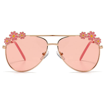 Hifot Sonnenbrille Kinder für Mädchen, Kinder Pilotenbrille mit Edelstahl Metall Gestel Kleinkind Sonnenbrille Kinder Sonnenbrillen 3-12jahre