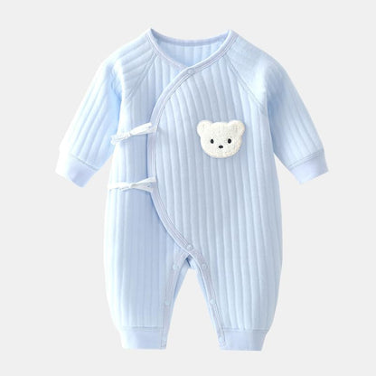 Babyfond 1 Pack Baby Bodysuit, Neugeborenes Baby warmer Baumwollbody mit Hut, 100% Baumwolle Kleinkind Homewear Verdickte Frühlings- und Herbstkleidung