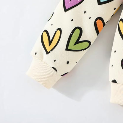 Mädchen Herz Pullover Baumwolle Kinder Valentinstag Sweatshirt Crew Neck Langarm Winter Kleidung Tops 2-7 Jahre