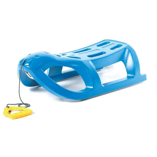 FORTENA Snow Sledge with Metal Rails and Rope without Backrest - Plastic Toboggan Sledge for Children and Adults - Plastic Sledge, Snow Bobs, Children's Sledge, Toboggan Children's Bob