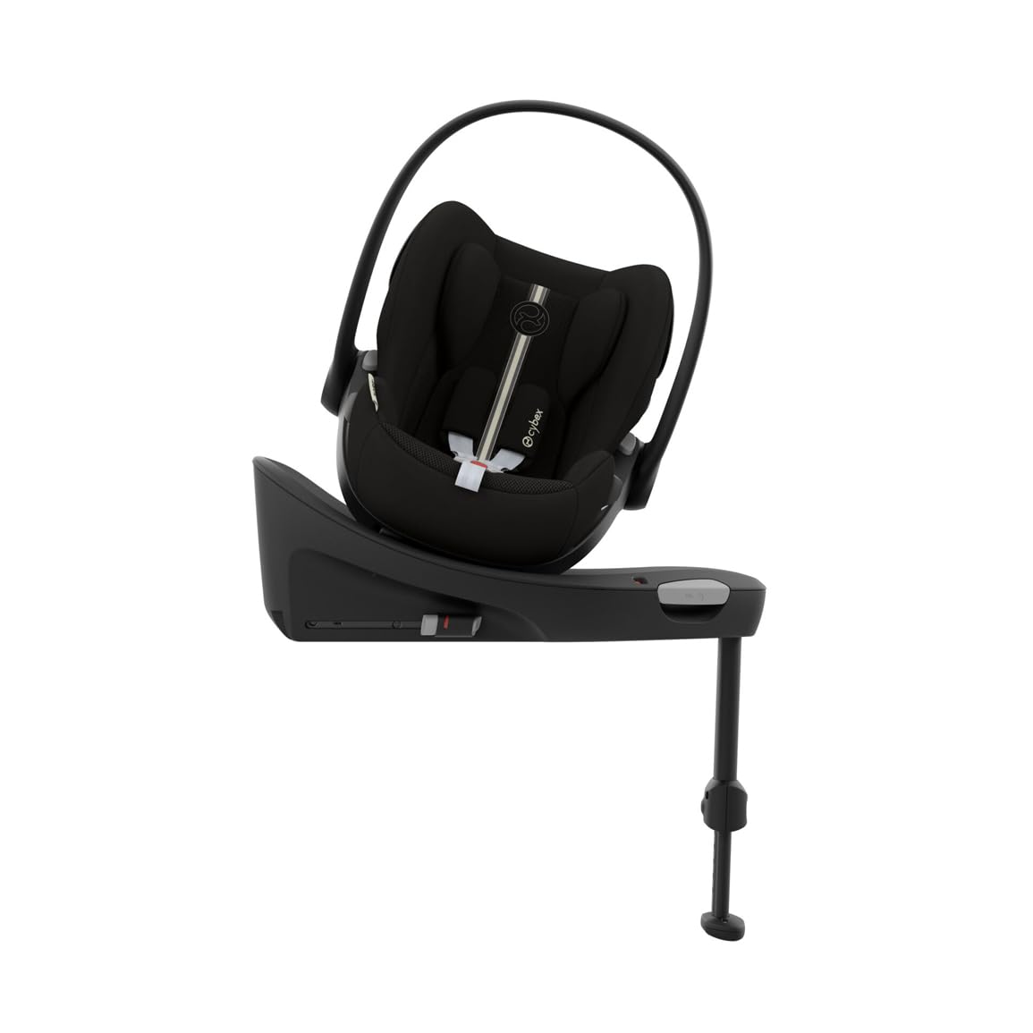 CYBEX Gold Babyschale Cloud G i-Size Comfort, Inkl. Neugeboreneneinlage, Ab Geburt bis ca. 24 Monate, Für Kinder ab 40 cm bis 87 cm, Max. 13 kg, Moon Black