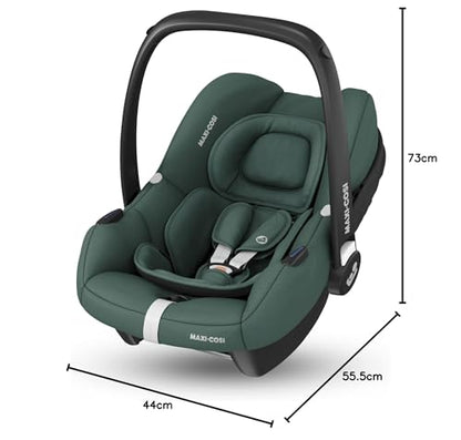 Maxi-Cosi CabrioFix i-Size, Babyschale, 0–12 Monate, max. 12 kg, leichter i-Size Kindersitz (3,2 kg), Sonnenverdeck, gepolsterter Sitz, für viele Maxi-Cosi Kinderwagen, Essential Green - Meloni2