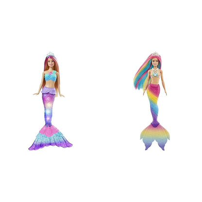 Barbie Dreamtopia Zauberlicht Meerjungfrau Puppe mit blonden Haaren, Barbiepuppe mit Meerjungfrauenschwanz, geeignet als Geschenk für Kinder ab 3 Jahren, HDJ36