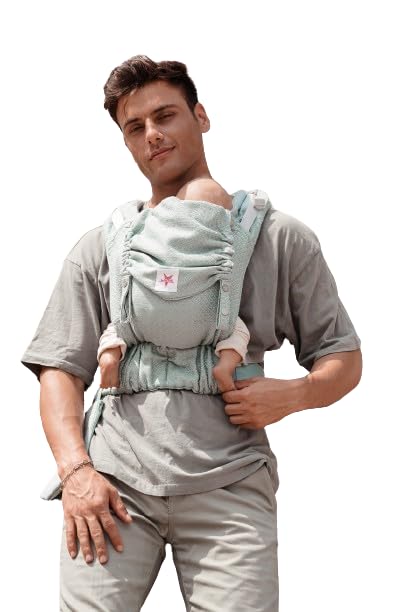 KOKADI Flip X Heart2Heart Cream (Unisize) - Die perfekte Kombi aus dem Komfort eines Fullbuckles und dem Tragen überkreuzt - Ab Geburt - 15 kg, handgefertigt aus 100% Bio-Baumwolle - Beige
