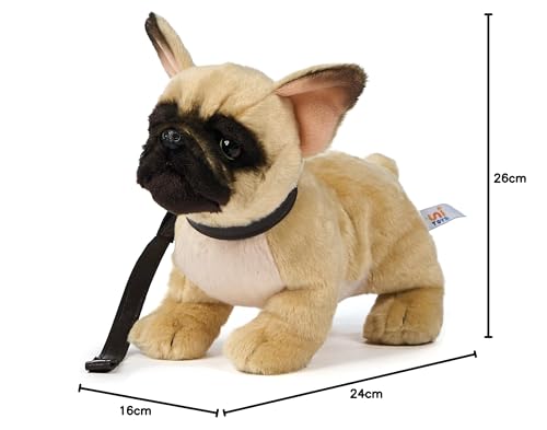 Uni-Toys - Französische Bulldogge (beige) - Ohne Leine - 26 cm (Länge) - Plüsch-Hund - Plüschtier, Kuscheltier