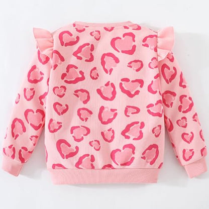 Mädchen Herz Pullover Baumwolle Kinder Valentinstag Sweatshirt Crew Neck Langarm Winter Kleidung Tops 2-7 Jahre
