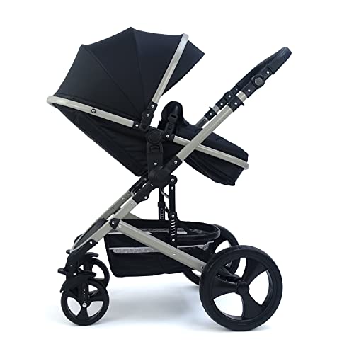 Pixini Neyla Combi Pushchair with Accessories (3-in-1 Set with Baby Seat Black/Black)
