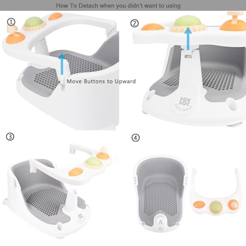 Bebamour Baby Bath Seat 6 Months + Child Bathtub Non-Slip Bath Chair, Water Jug