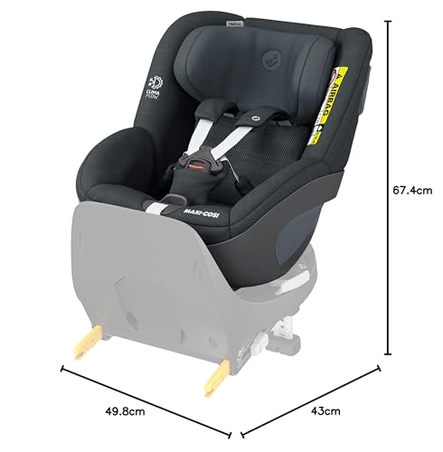 Maxi-Cosi Pebble 360 i-Size Babyschale Drehbar, Neugeborenen Autositz 360 Grad, 0–15 Monate (40–83 cm), Drehung mit einer, ClimaFlow, Easy-In-Gurt, G-CELL Seitenaufprallschutz, Essential Green