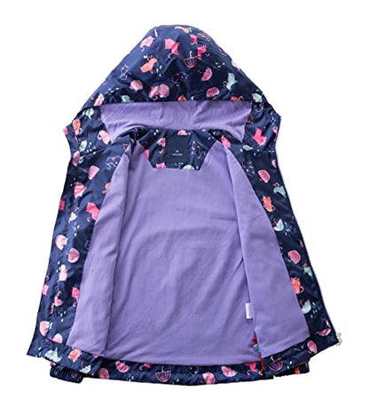 YOUNGSOUL Girls Rain Jacket Wind and Waterproof Transition Jacket 