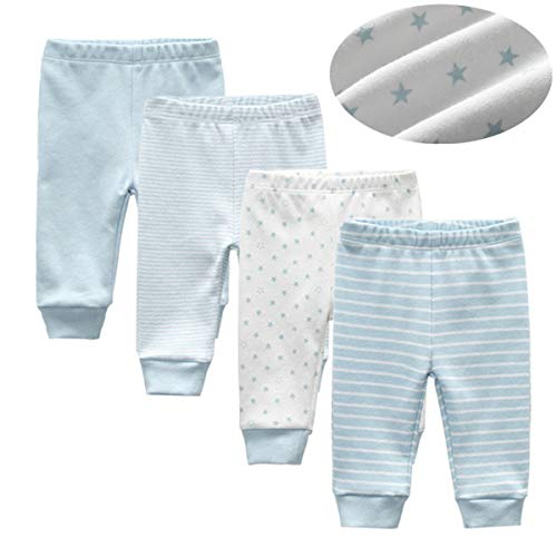 Kiddiezoom Unisex Babyhose für Mädchen Jungen Baby Jogginghose, 4er-Pack