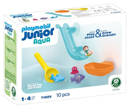PLAYMOBIL Junior Aqua 71687 Bath Island with Water Slide Sustainable Toy for Children from 1 Year