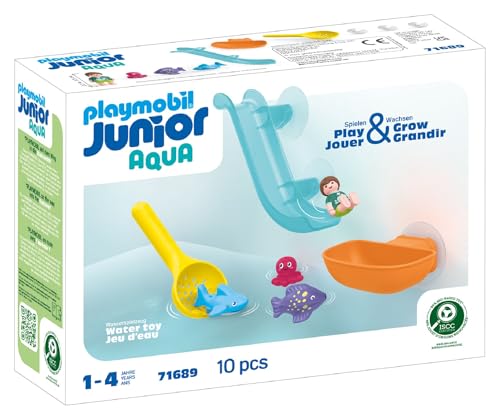 PLAYMOBIL JUNIOR Aqua | Tinti | Buntes U-Boot | nachhaltiges Badewannenspielzeug | Für Kinder ab 1 Jahr | inkl. 3 verschiedenfarbigen Badetabs | 71440