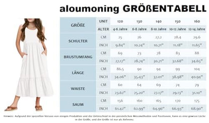 Haloumoning Girls' Dresses Summer Sleeveless Dress Round Neck Tank Top Dress Kids Long Casual Dress Sundress