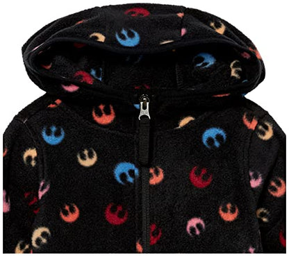 Essentials Disney Marvel Star Wars Princess Girls Polar Fleece Full Zip Hooded Jacket 