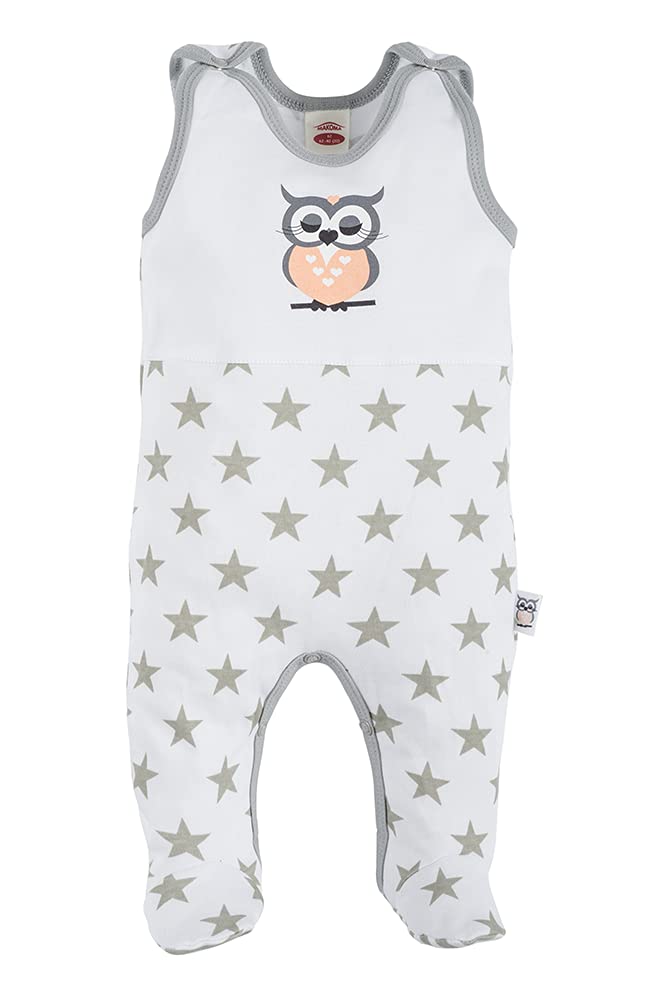 Makoma Baby Erstausstattung Strampler-Set mit Langarmshirt für Säuglinge & Neugeborene Jungen und Mädchen (50 – 74)