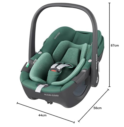 Maxi-Cosi Pebble 360 i-Size Babyschale Drehbar, Neugeborenen Autositz 360 Grad, 0–15 Monate (40–83 cm), Drehung mit einer, ClimaFlow, Easy-In-Gurt, G-CELL Seitenaufprallschutz, Essential Green - Meloni2
