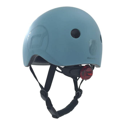 Scoot and Ride Babyhelm mit verstellbaren Trägern, Mattes Finish, Größen XXS, inklusive LED-Sicherheitslicht und weicher Fleece-Polsterung für zusätzlichen Schutz