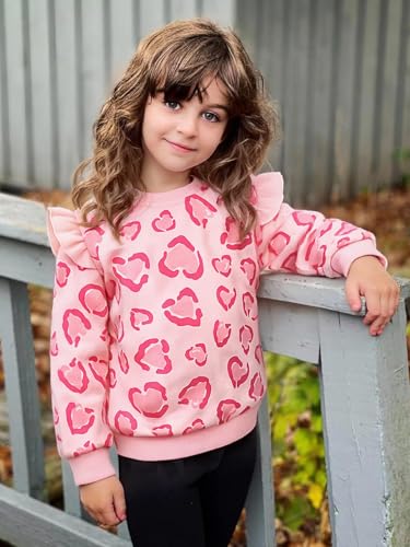 Mädchen Herz Pullover Baumwolle Kinder Valentinstag Sweatshirt Crew Neck Langarm Winter Kleidung Tops 2-7 Jahre