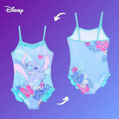 Disney Girls Stitch Swimsuit Rainbow One Piece Swimsuit for Girls Sizes 3 to 8 Years