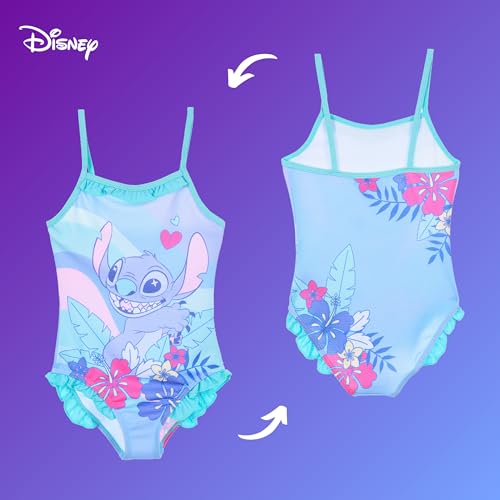 Disney Girls Stitch Swimsuit Rainbow One Piece Swimsuit for Girls Sizes 3 to 8 Years