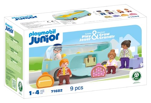 PLAYMOBIL Junior 71685 Dump Truck Sustainable Toy for Children from 1 Year Including Builder and Three Building Blocks