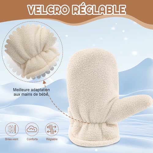 SEYUFN Baby Winter Gloves Fleece Lining Toddler Boys Warm Soft Baby Girls Adjustable Gloves Outdoor Gloves