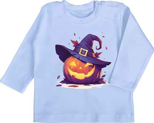 Shirtracer - Baby Long Sleeve Shirt - Babies - Scary Pumpkin | Scary Witch Pumpkin | Scary Pumpkin | Spooky Pumpkin | Pumpkin Face Halloween