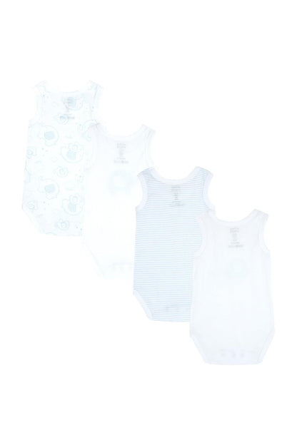 Chicco Unisex Baby Set Ärmellos Bodys aus Baumwolle Body (4er Pack)