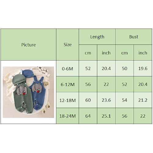 MAHUAOYIXI Toddler Baby Boys Outfits Newborn Baby Boys Clothing Embroidery Elephant Jumpsuits Dungarees Suspender Pants and Hat Infant Boys 2-Piece Clothing Set