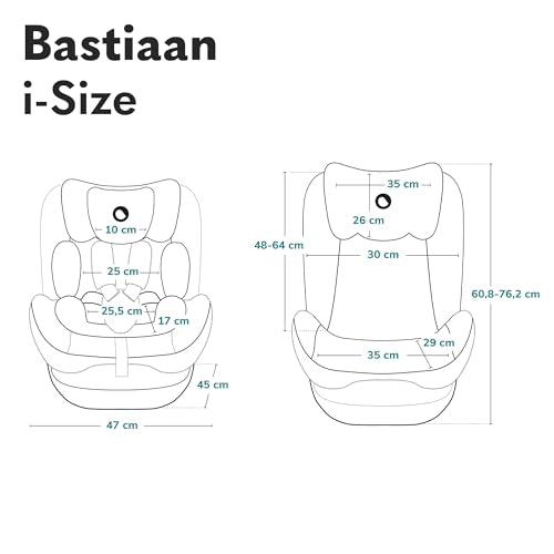 LIONELO Bastiaan i-Size One 360o drehbarer Autositz für Kinder von 40-150 cm, Montage in Fahrtrichtung und entgegen der Fahrtrichtung möglich, ISOFIX Pas TopTether Einstellbare Rückenlehne - Meloni2