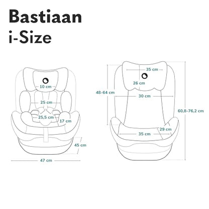 LIONELO Bastiaan i-Size One 360o drehbarer Autositz für Kinder von 40-150 cm, Montage in Fahrtrichtung und entgegen der Fahrtrichtung möglich, ISOFIX Pas TopTether Einstellbare Rückenlehne - Meloni2