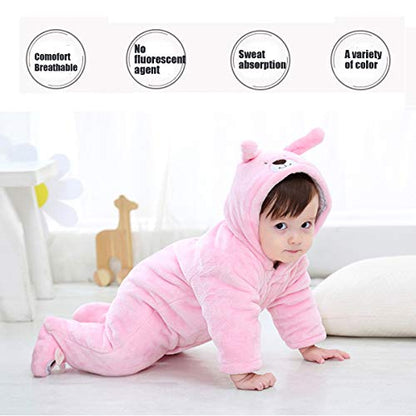 Gaorui Newborn Unisex Baby Winter Jumpsuit with Hood Romper Fleece Onesie All in One Snowsuit Outfits