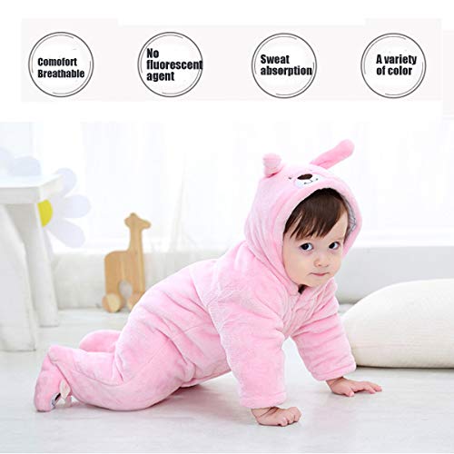 Gaorui Newborn Unisex Baby Winter Jumpsuit with Hood Romper Fleece Onesie All in One Snowsuit Outfits