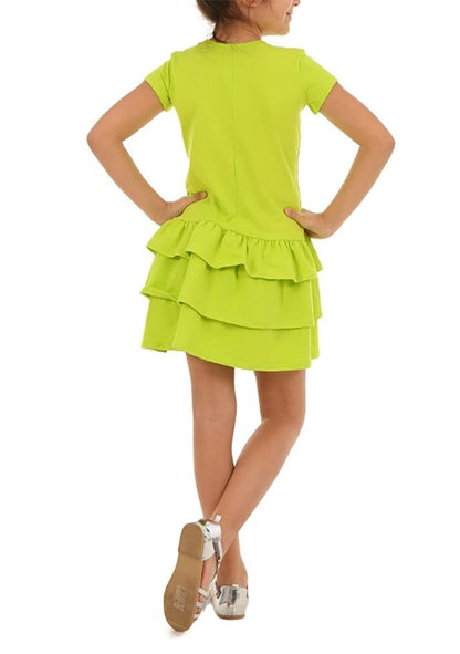 Dykmod Girls Dress Pleated Short Sleeve Long Sleeve Autumn Winter Dresses for Children Festive Winter Dress Flowers Spring Summer Made of Cotton 