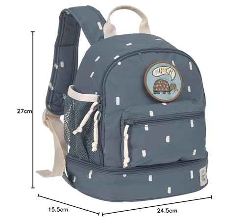 LÄSSIG Children's Backpack Nursery Bag with Chest Strap 6.5 L from 3 Years, Adventure Tractor, Kids Backpack