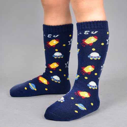 6 Pairs Toddler Boys ABS Non-Slip Socks Knee High Cotton Grip Socks Baby Boys Non-Slip Socks