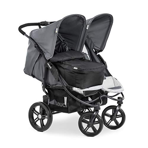 Hauck Roadster Duo SLX Sibling/Twin Pushchair for Babies and Toddlers - Side by Side - Can be used from Birth (with Carry Case) - Slim and Quick Folding