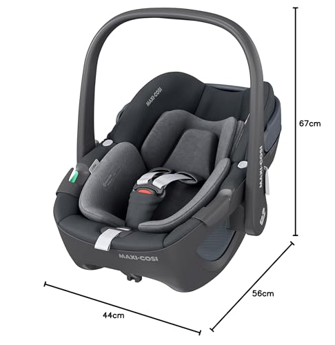 Maxi-Cosi Pebble 360 i-Size Babyschale Drehbar, Neugeborenen Autositz 360 Grad, 0–15 Monate (40–83 cm), Drehung mit einer, ClimaFlow, Easy-In-Gurt, G-CELL Seitenaufprallschutz, Essential Green
