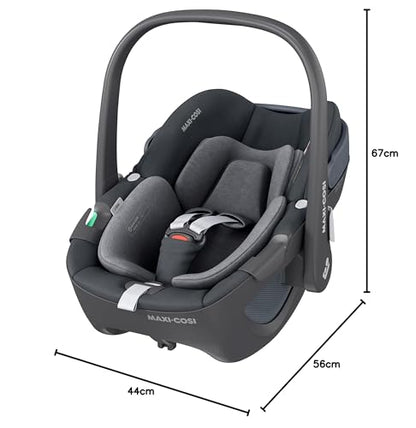 Maxi-Cosi Pebble 360 i-Size Babyschale Drehbar, Neugeborenen Autositz 360 Grad, 0–15 Monate (40–83 cm), Drehung mit einer, ClimaFlow, Easy-In-Gurt, G-CELL Seitenaufprallschutz, Essential Green