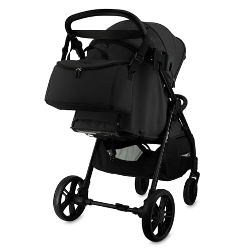 MoMi Kinderbuggy CLARA, Kinderwagen ab dem 6. Lebensmonat, bis 22 kg Körpergewicht, 5-Punkt-Sicherheitsgurt, Fußsack, Getränkehalter, Einkaufskorb, Wickeltasche, Insekten- und Regenschutz