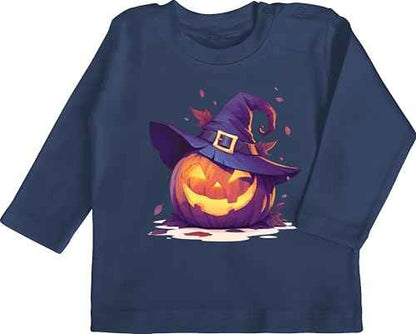 Shirtracer - Baby Long Sleeve Shirt - Babies - Scary Pumpkin | Scary Witch Pumpkin | Scary Pumpkin | Spooky Pumpkin | Pumpkin Face Halloween