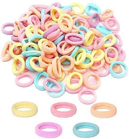 Pack of 200 Girls Hair Bobbles 3 cm Colourful Ponytail Hair Band Elastic Hair Bands for Christmas Gifts Baby Children Girls