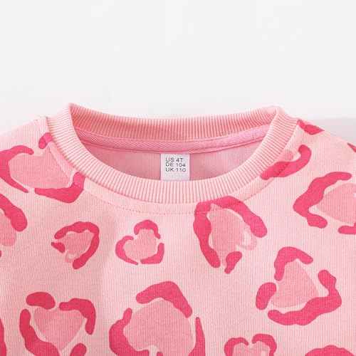 Balkorith Girls' Heart Pullover Cotton Children's Valentine's Day Sweatshirt Crew Neck Long Sleeve Winter Clothing Tops 2-7 Years
